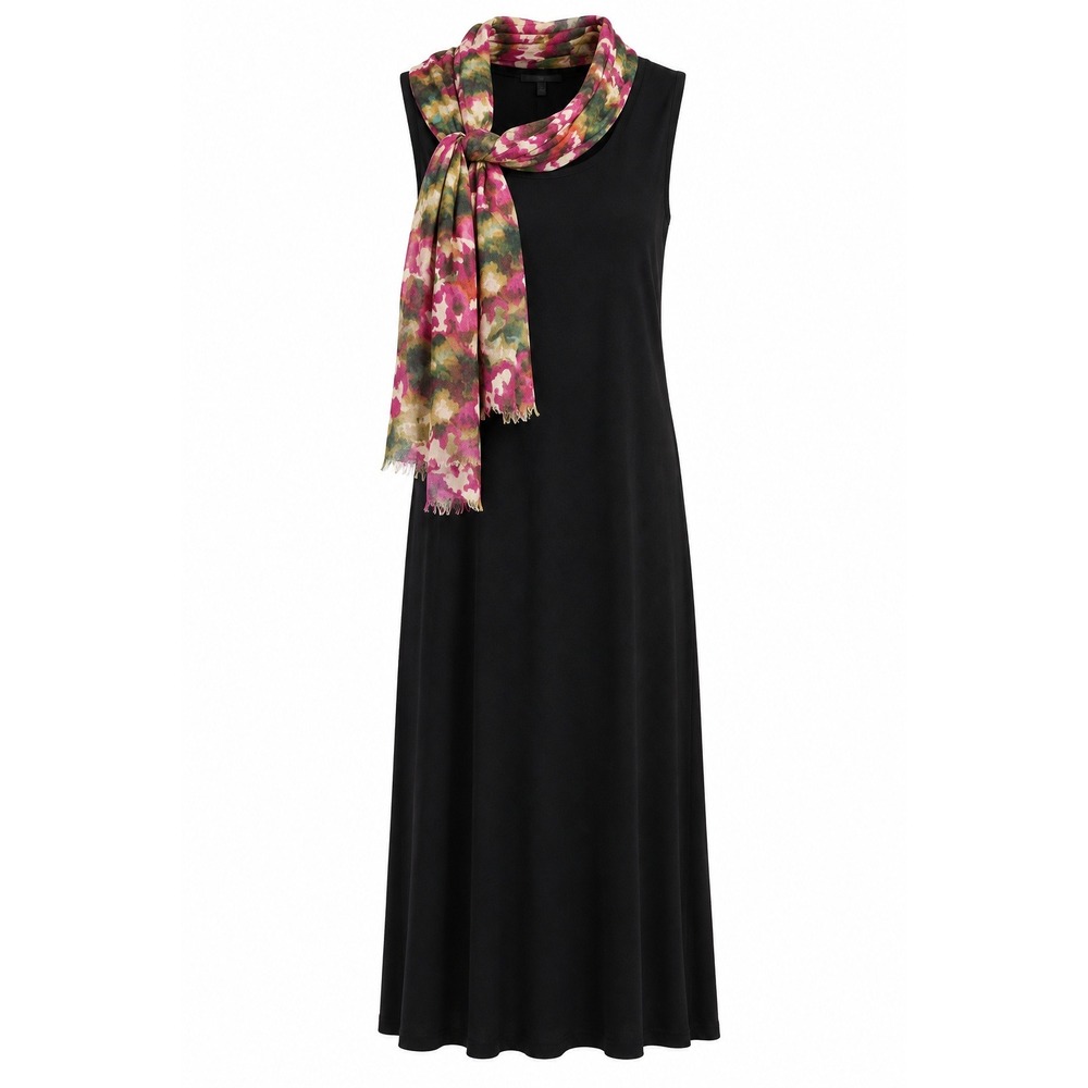 Chico's Travelers Maxi Dress Size 3 Black Sleeveless Stretchy Acetate Blend LBD
